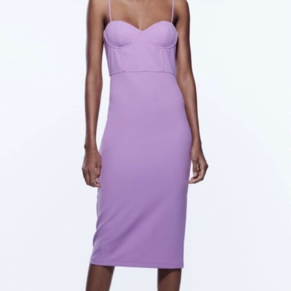 ZARA Corset Dress NWT Birthday Wedding Date Anniversary Prom Spring Elegant - Picture 4 of 4